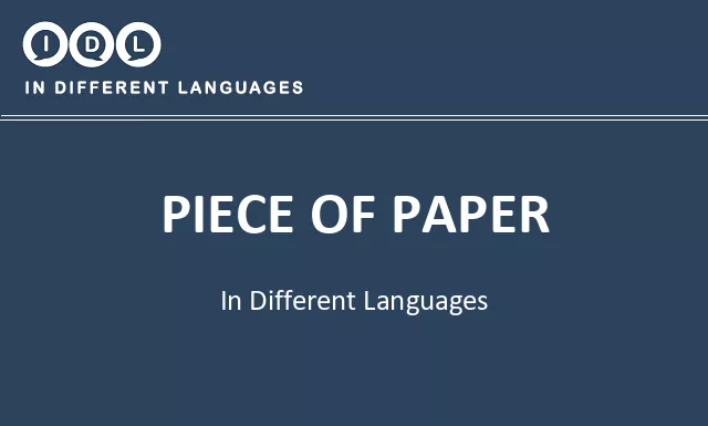 Piece of paper in Different Languages - Image