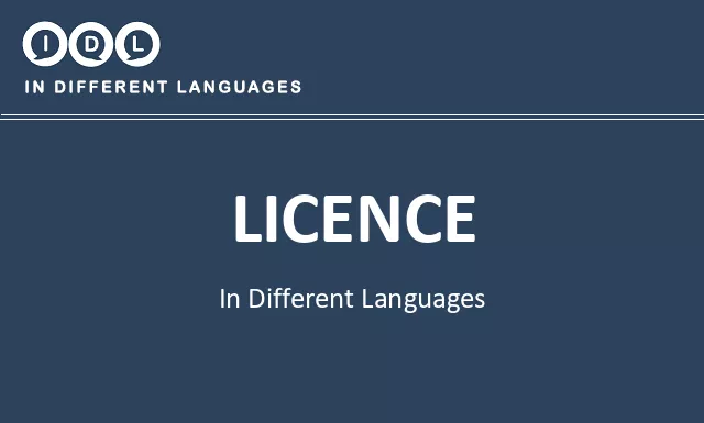 Licence in Different Languages - Image