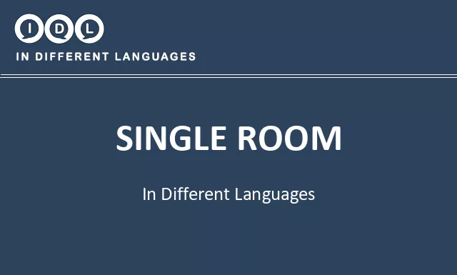 Single room in Different Languages - Image