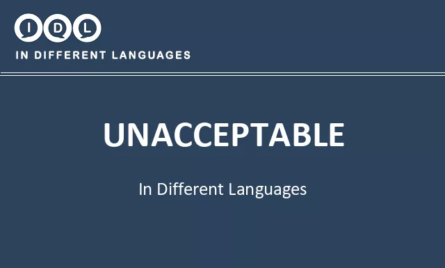 Unacceptable in Different Languages - Image