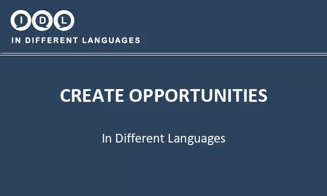 Create opportunities in Different Languages - Image