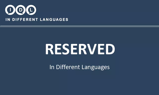 Reserved in Different Languages - Image