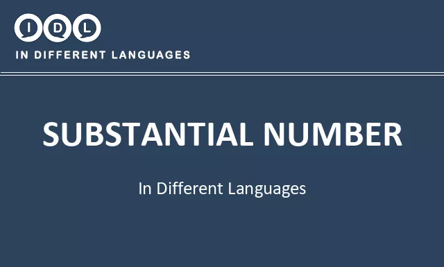 Substantial number in Different Languages - Image