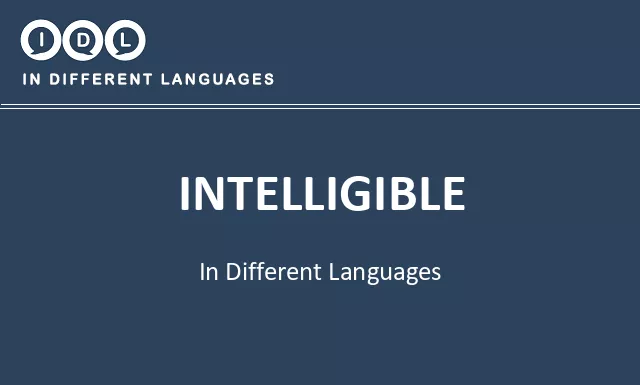 Intelligible in Different Languages - Image
