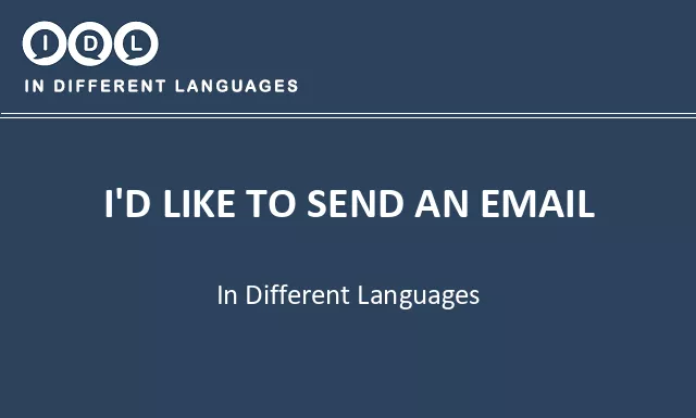 I'd like to send an email in Different Languages - Image