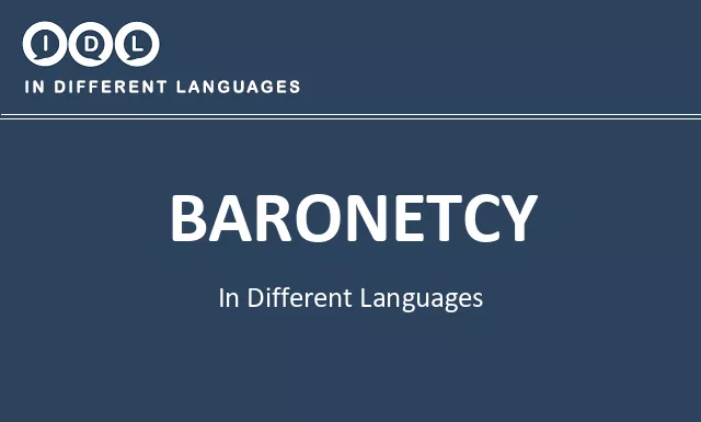 Baronetcy in Different Languages - Image
