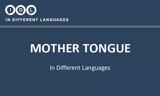 Mother tongue in Different Languages - Image
