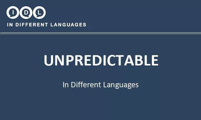 Unpredictable in Different Languages - Image