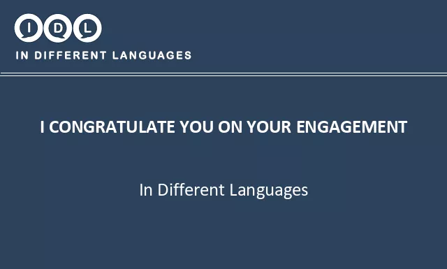 I congratulate you on your engagement in Different Languages - Image