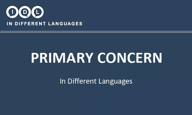Primary concern in Different Languages - Image