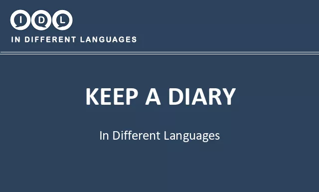 Keep a diary in Different Languages - Image