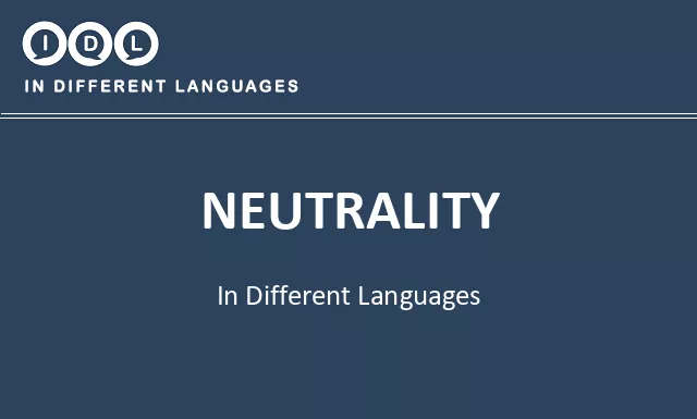 Neutrality in Different Languages - Image