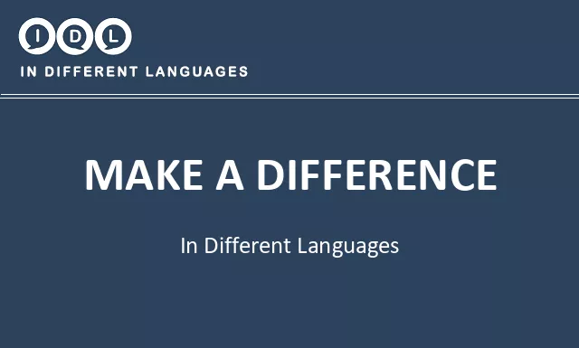 Make a difference in Different Languages - Image