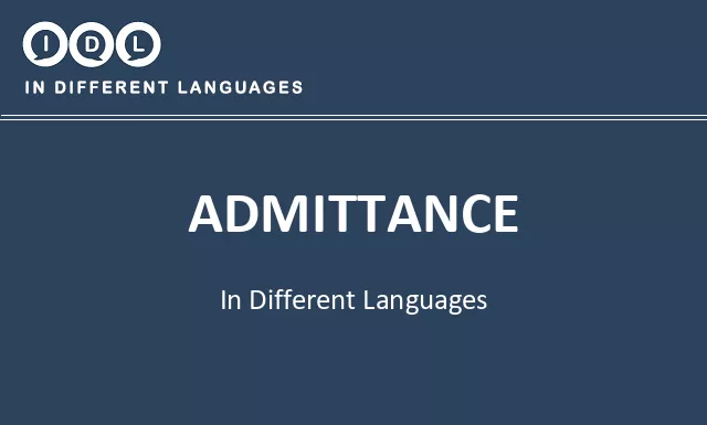 Admittance in Different Languages - Image