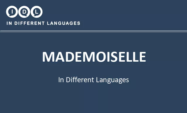 Mademoiselle in Different Languages - Image