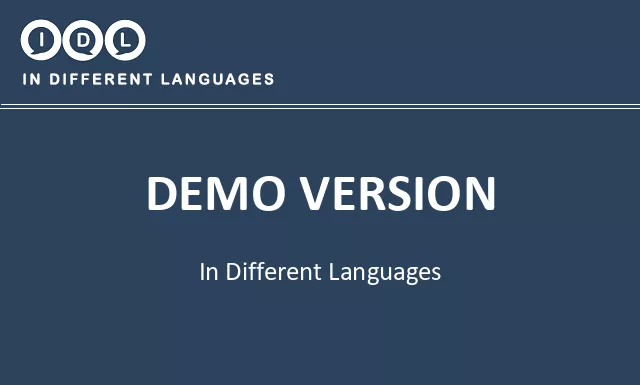 Demo version in Different Languages - Image