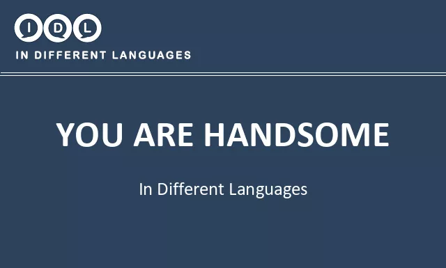 You are handsome in Different Languages - Image