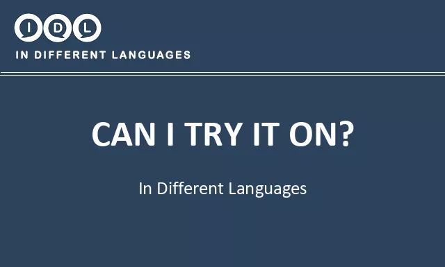Can i try it on? in Different Languages - Image