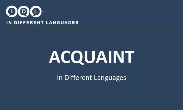 Acquaint in Different Languages - Image