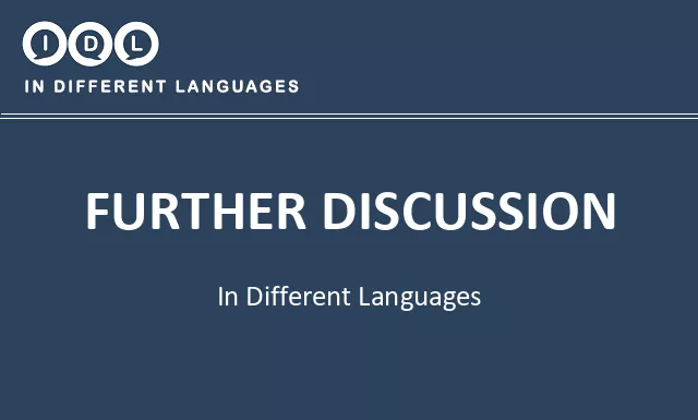 Further discussion in Different Languages - Image