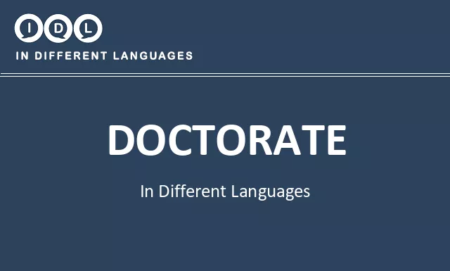 Doctorate in Different Languages - Image