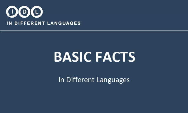 Basic facts in Different Languages - Image