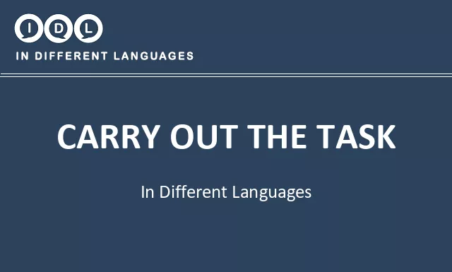 Carry out the task in Different Languages - Image