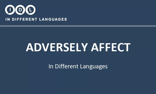Adversely affect in Different Languages - Image