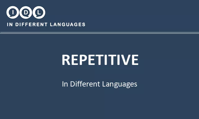 Repetitive in Different Languages - Image