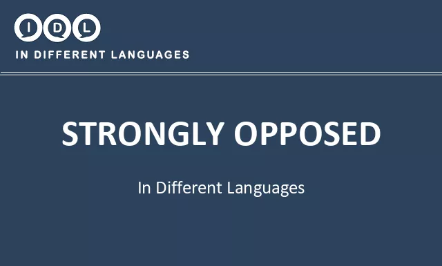 Strongly opposed in Different Languages - Image