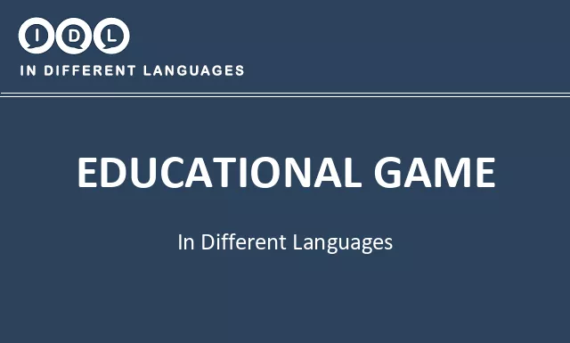 Educational game in Different Languages - Image