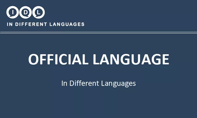 Official language in Different Languages - Image
