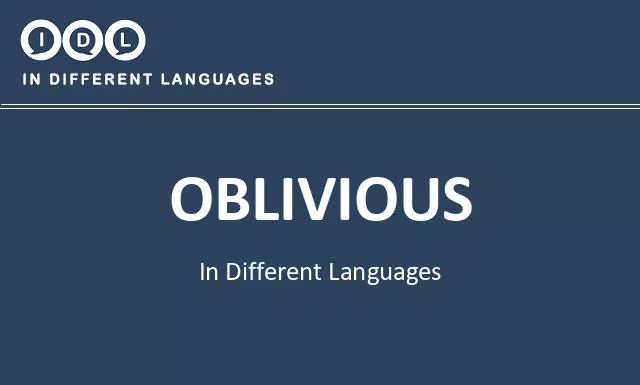 Oblivious in Different Languages - Image