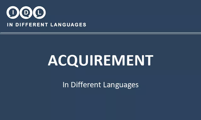 Acquirement in Different Languages - Image