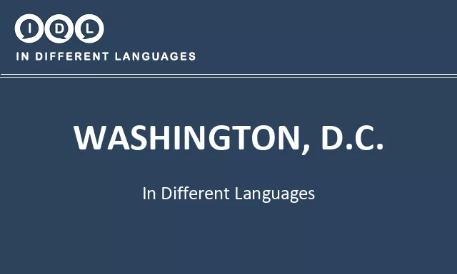 Washington, d.c. in Different Languages - Image