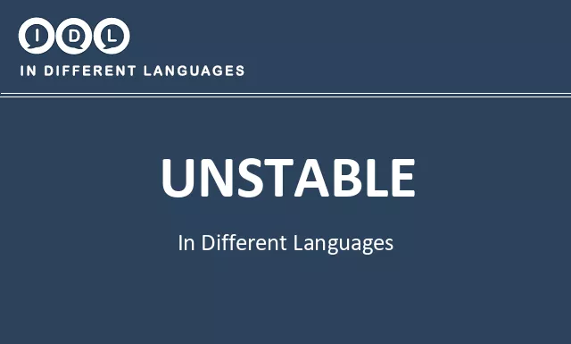 Unstable in Different Languages - Image