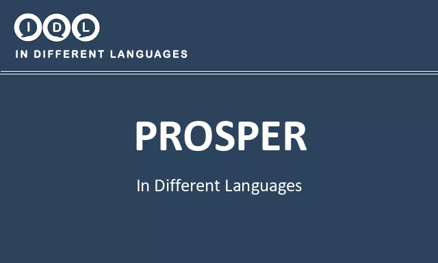 Prosper in Different Languages - Image