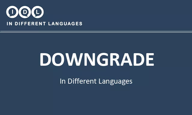 Downgrade in Different Languages - Image