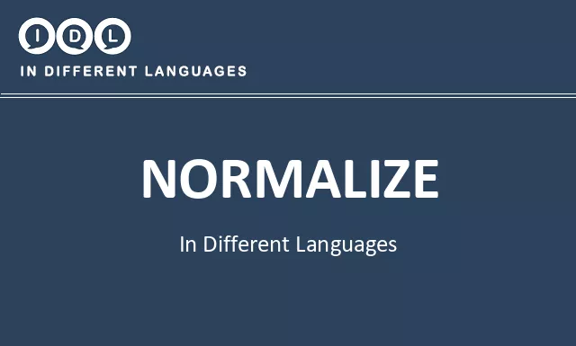 Normalize in Different Languages - Image