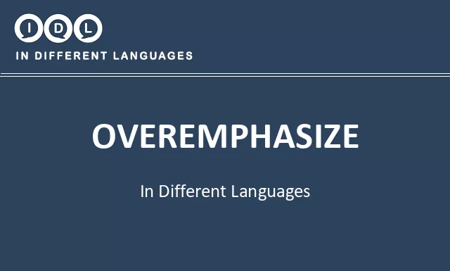 Overemphasize in Different Languages - Image