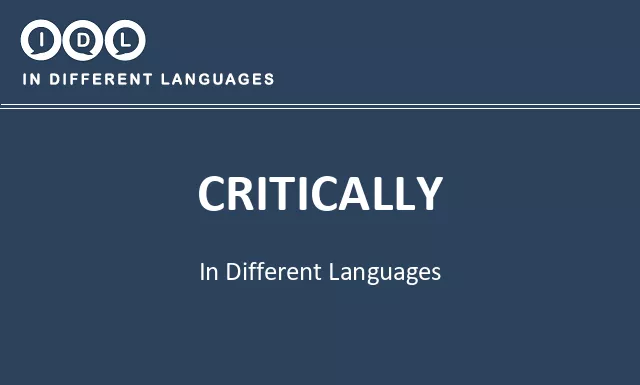 Critically in Different Languages - Image