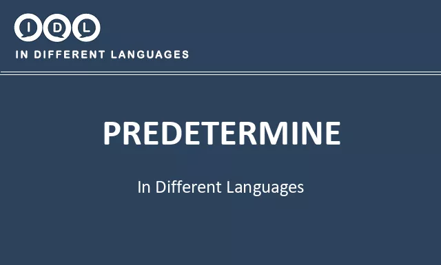 Predetermine in Different Languages - Image