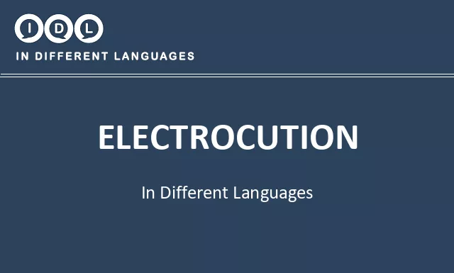 Electrocution in Different Languages - Image
