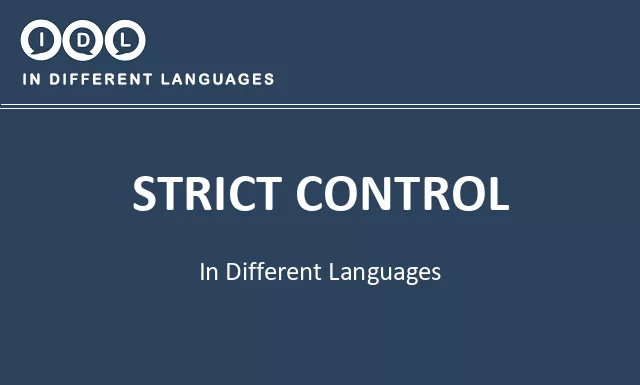 Strict control in Different Languages - Image