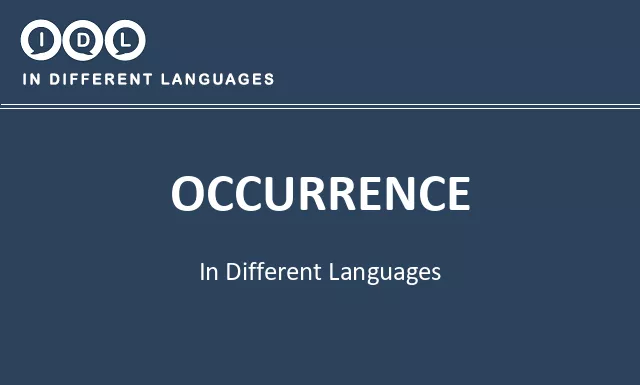 Occurrence in Different Languages - Image