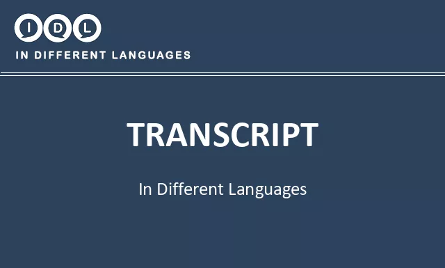 Transcript in Different Languages - Image