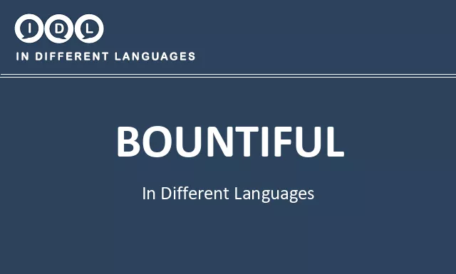 Bountiful in Different Languages - Image