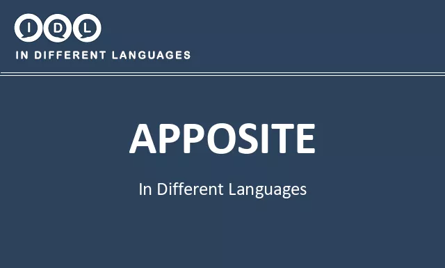 Apposite in Different Languages - Image