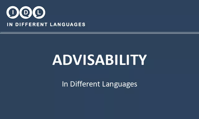 Advisability in Different Languages - Image