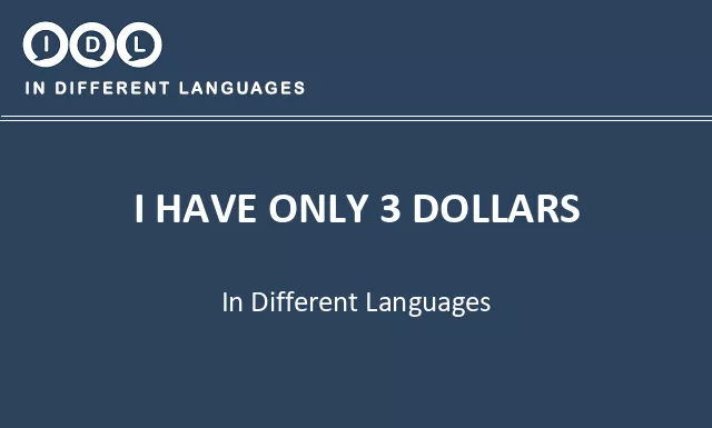I have only 3 dollars in Different Languages - Image